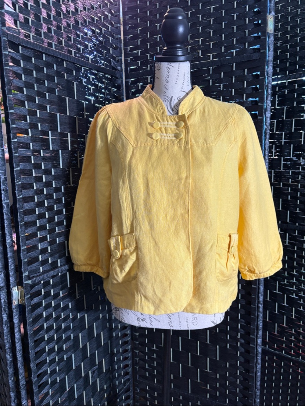 Vintage Bright Sunny Chadwick’s Sz 14 Linen and Lined Lightweight Jacket
